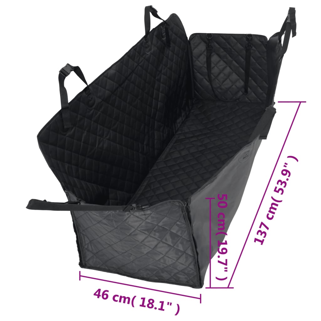 Dog Car Seat Cover Black 137x46x50 cm